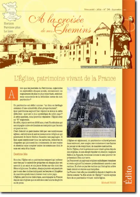 Journal paroissial N° 34 - Septembre 2014